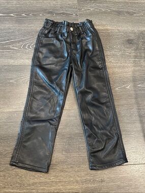 Gap Kids Black Faux Leather Elastic High Waist Pants